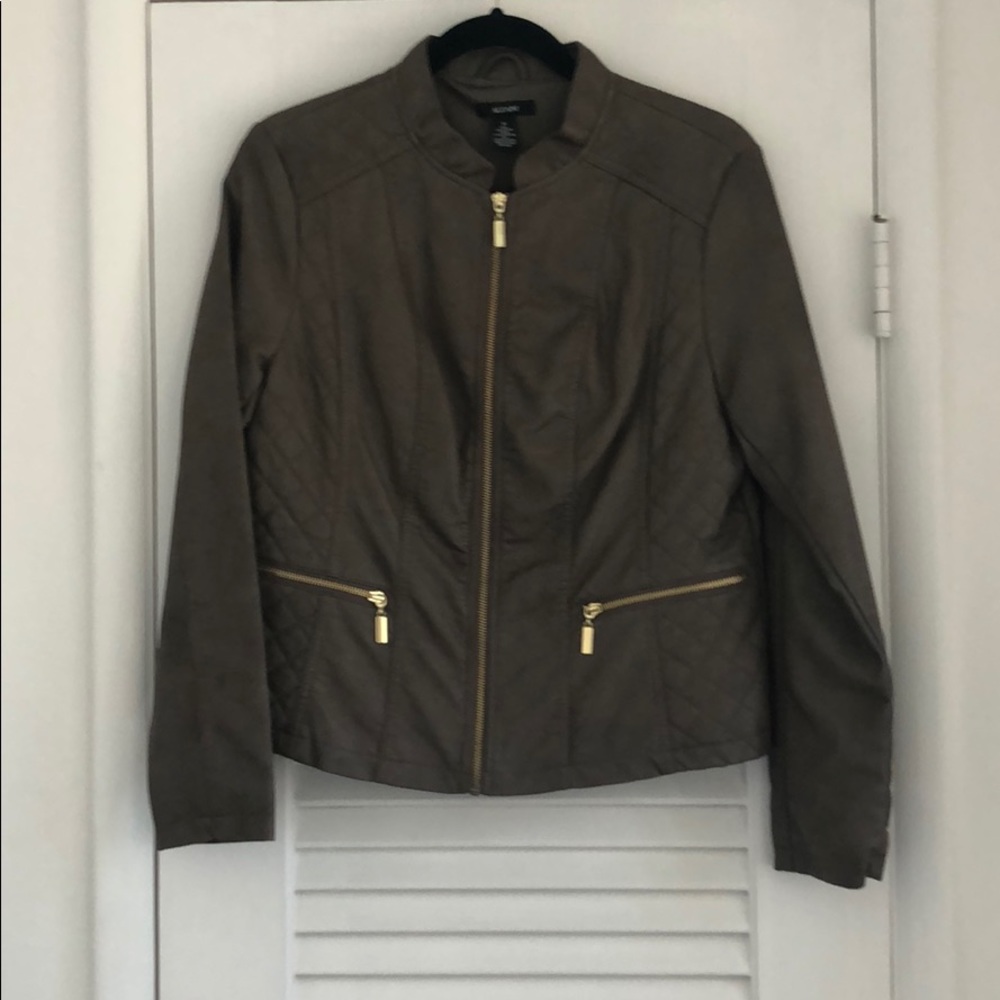 Brown faux leather jacket
